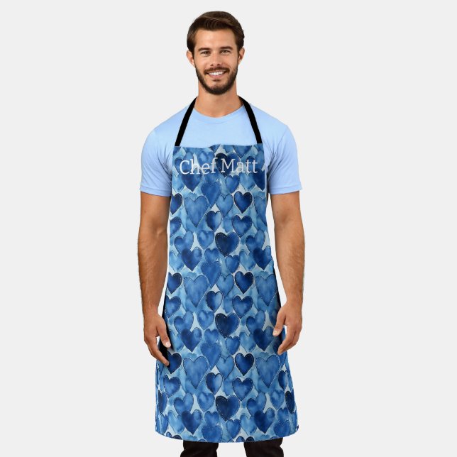 Blue Jean Hearts  Apron (Worn)