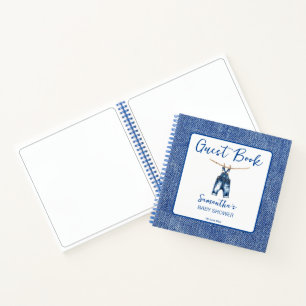 Blue jean It's a boy baby shower guest book