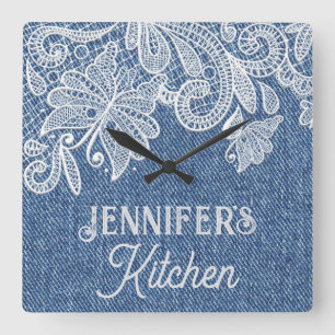Blue Jean Kitchen Wall Clock