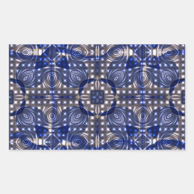 Blue Jean Lights Pattern Sticker- Trendy Blue Rectangular Sticker (Front)