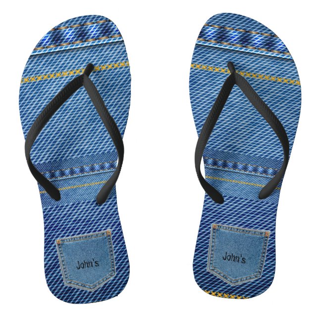 Blue Jean Look Flip Flops (Footbed)