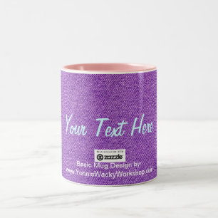 Blue Jean Material, Your Text Here Two-Tone Coffee Mug