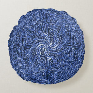 Blue Jean swirl Round Cushion