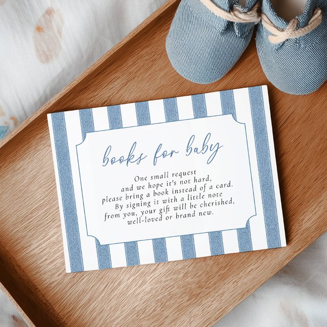Blue Jeans Baby Shower Books for Baby Enclosure Card (Creator Uploaded)
