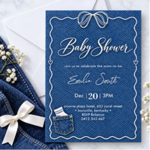 Blue Jeans Baby Shower Invitation