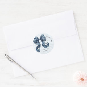 Blue Jeans Baby Shower Thank You Classic Round Sticker