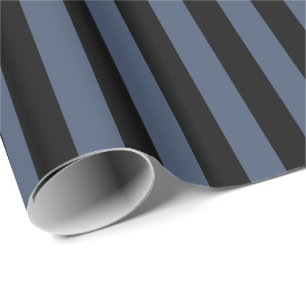 Blue Jeans Blue and Black Stripe Wrapping Paper