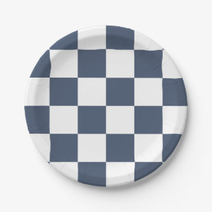 Blue Jeans Blue/White Checkered Paper Plate