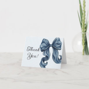 Blue Jeans Bow Baby Shower Thank You Card