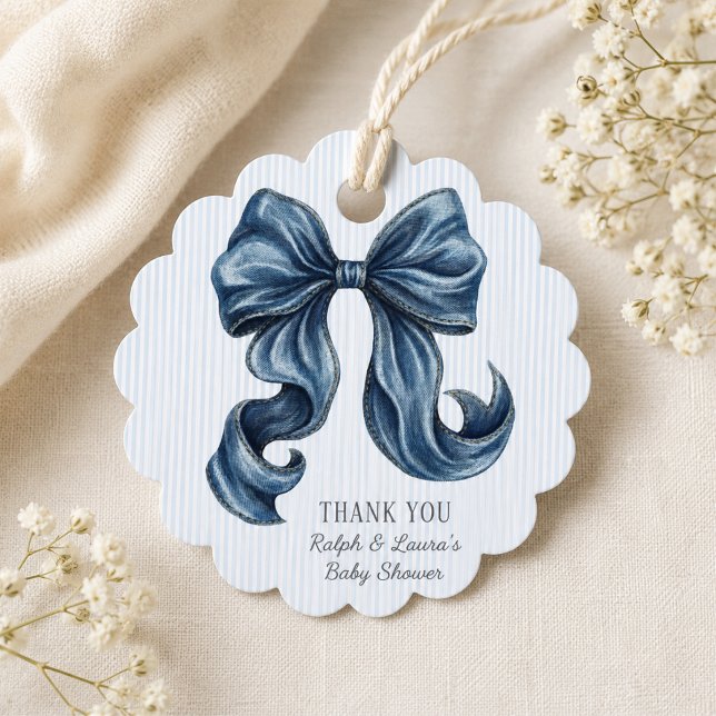 Blue Jeans Bow  Favour Tags (Creator Uploaded)