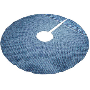 Blue jeans brushed polyester tree skirt