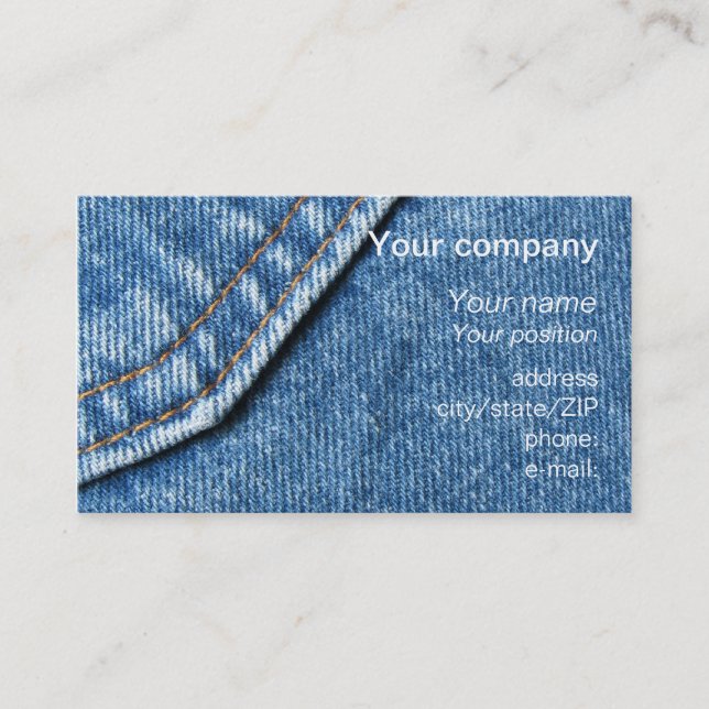"Blue jeans" business card (Front)