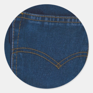blue jeans classic round sticker