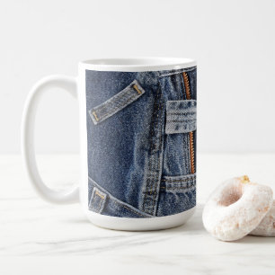 Blue Jeans Denim Abstract Art Coffee Mug
