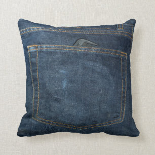 Blue Jeans Denim Pocket Cushion