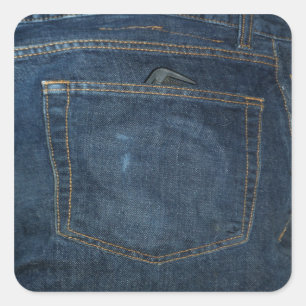 Blue Jeans Denim Pocket Square Sticker