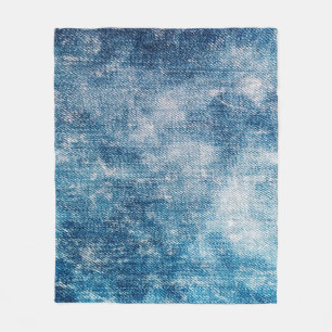Blue jeans denim texture fleece blanket