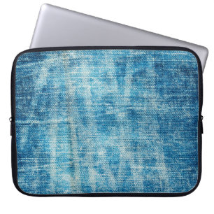 Blue jeans denim texture laptop sleeve