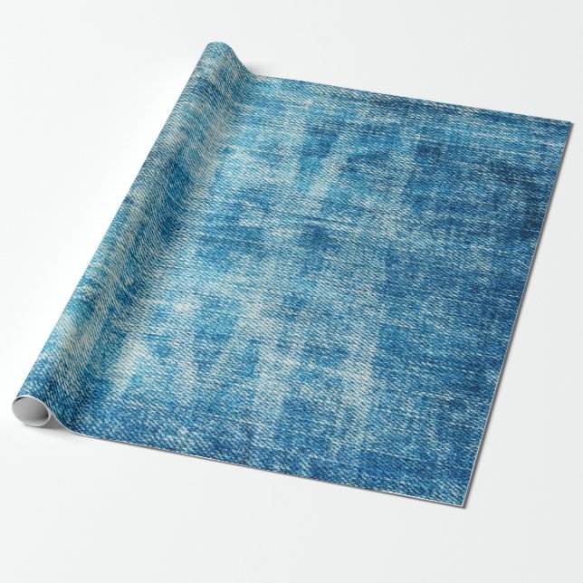Blue jeans denim texture wrapping paper (Unrolled)
