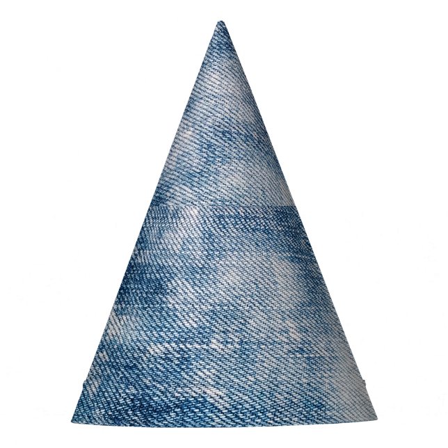 Blue Jeans Denim, Textured Background. Party Hat (Front)