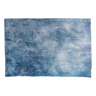 Blue Jeans Denim, Textured Background. Pillowcase