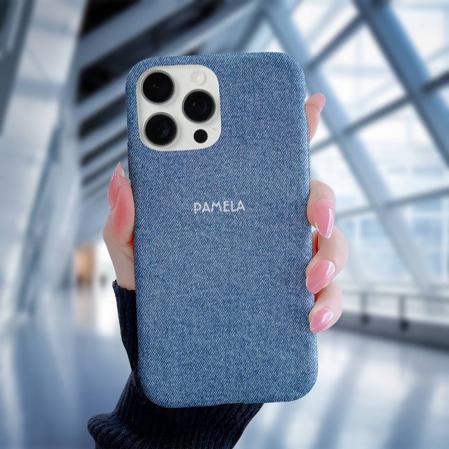 Blue Jeans Denim Western Textured Customised Case-Mate iPhone Case (Creator Uploaded)