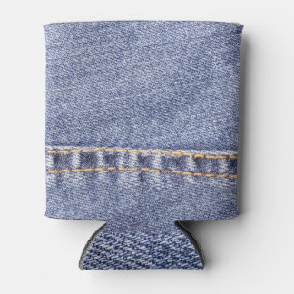 Blue jeans: detailed sew texture. can cooler