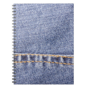 Blue jeans: detailed sew texture. notebook