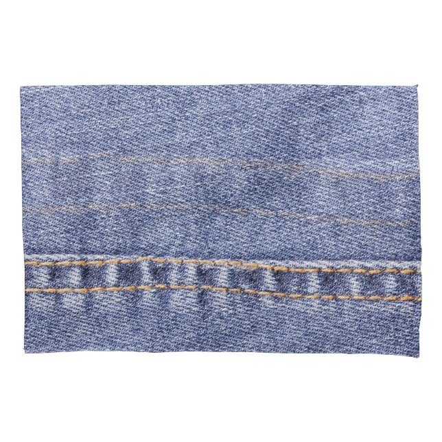 Blue jeans: detailed sew texture. pillowcase (Front)