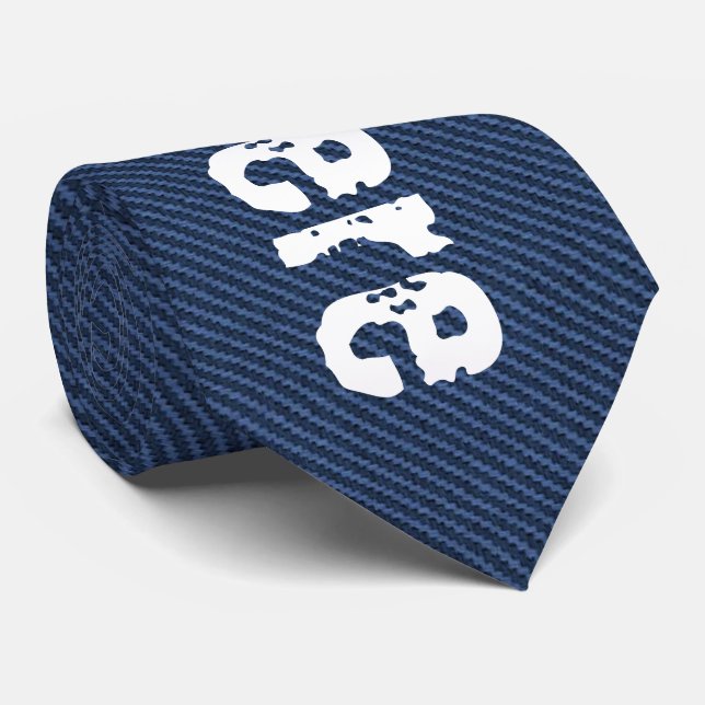 Blue Jeans Fabric - Add Your Text - Customisable Tie (Rolled)