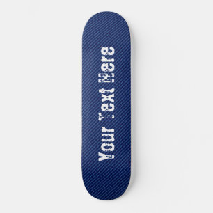 Blue Jeans Fabric - Add Your Text / Name / Font Skateboard
