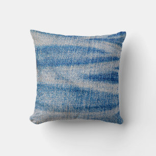 Blue jeans fabric texture, textile background cushion