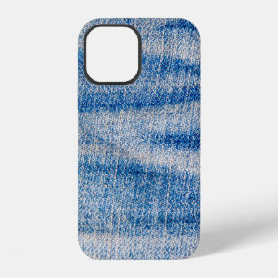 Blue jeans fabric texture, textile background iPhone 12 case
