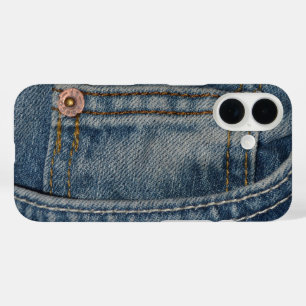 Blue Jeans Grunge iPhone 16 Case