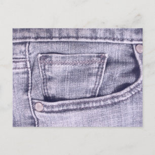 Blue Jeans Pocket, Fabric, Seams Postcard