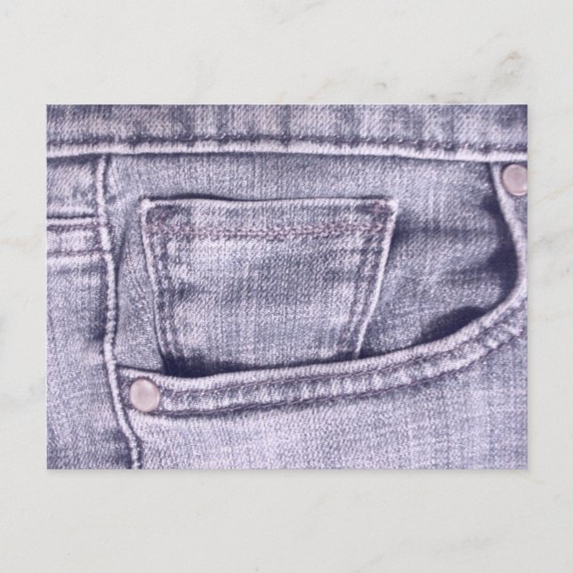 Blue Jeans Pocket, Fabric, Seams Postcard (Front)