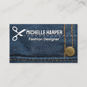 Blue Jeans Stitching Wardrobe Designer Business Card