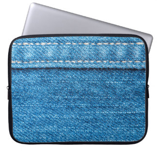 Blue jeans texture background. laptop sleeve