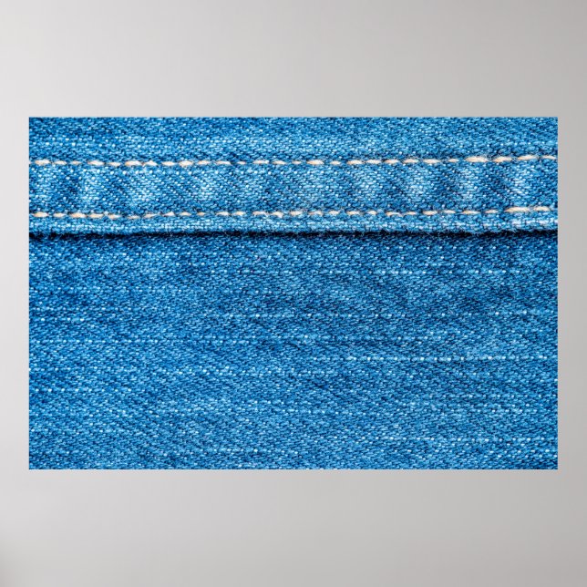 Blue jeans texture background. poster (Front)