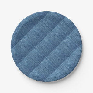 Blue jeans texture paper plate