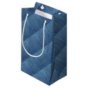 Blue jeans texture small gift bag