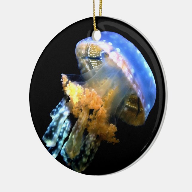 Blue Jellyfish Ceramic Tree Decoration (Left)