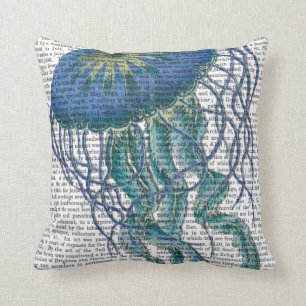 Blue Jellyfish Cushion