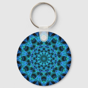 Blue Jellyfish Kaleidoscope Key Ring