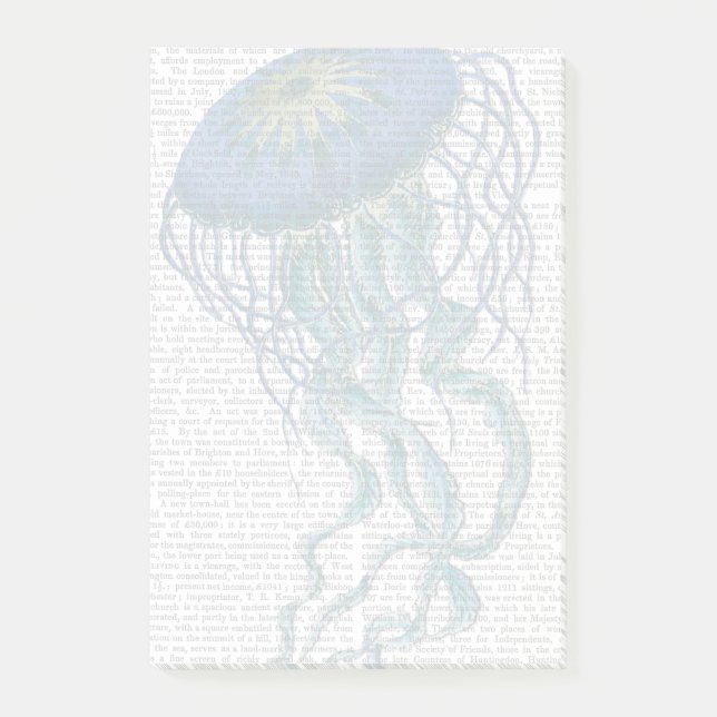 Blue Jellyfish Post-it Notes (Front)