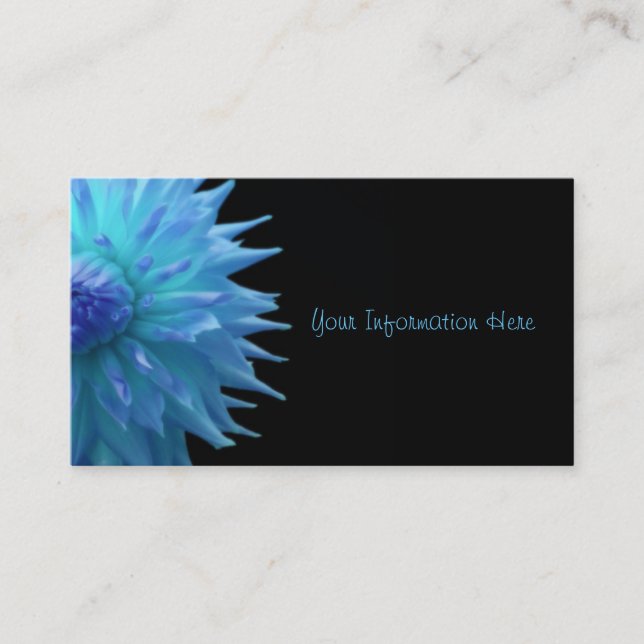 Blue Jennie On Black Business Cards (Front)