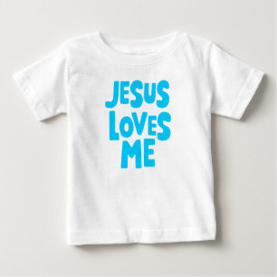 Blue "Jesus Loves Me" for Baby T-shirt