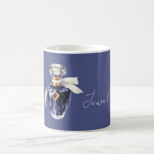 Blue Jewel Perfume White Ribbon Coffee Mug