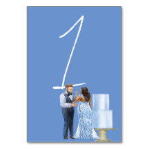 Blue Jewel  Wedding Event Reception Table Number