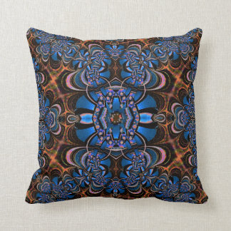 Blue Jewelled Belt on Brown Velvet American MoJo Cushion